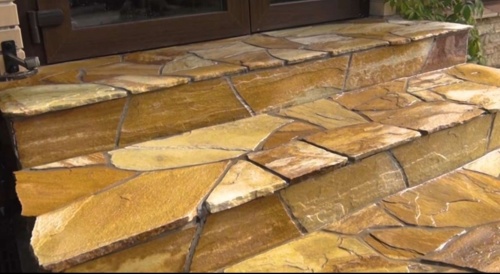 Плитняк златолит жёлтый золотистый для отмостки купить в Краснодарском крае